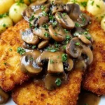 Crispy Chicken Cutlets with Mushroom Gravy First Image