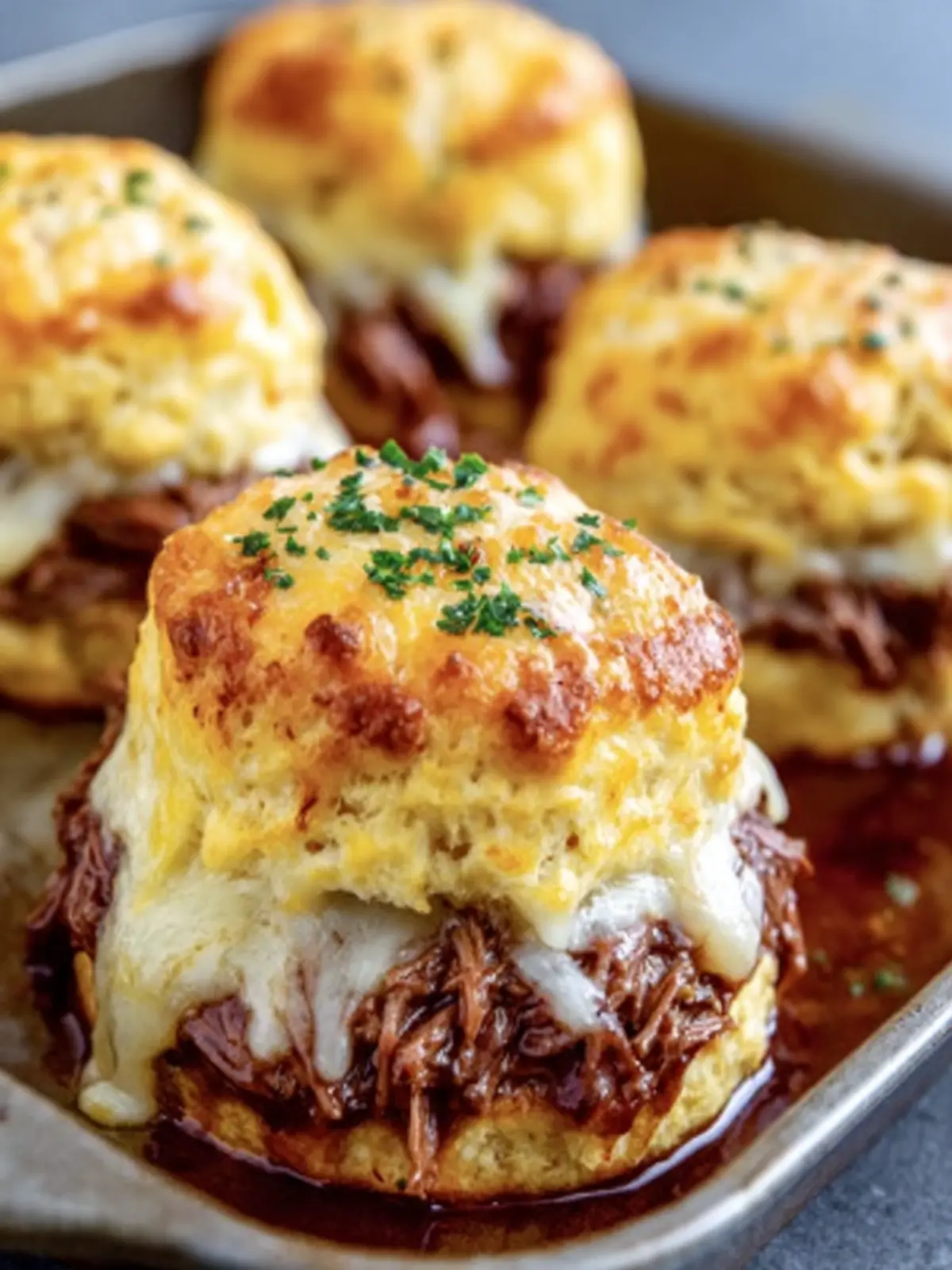 Cheesy Pulled Beef Biscuits First Image