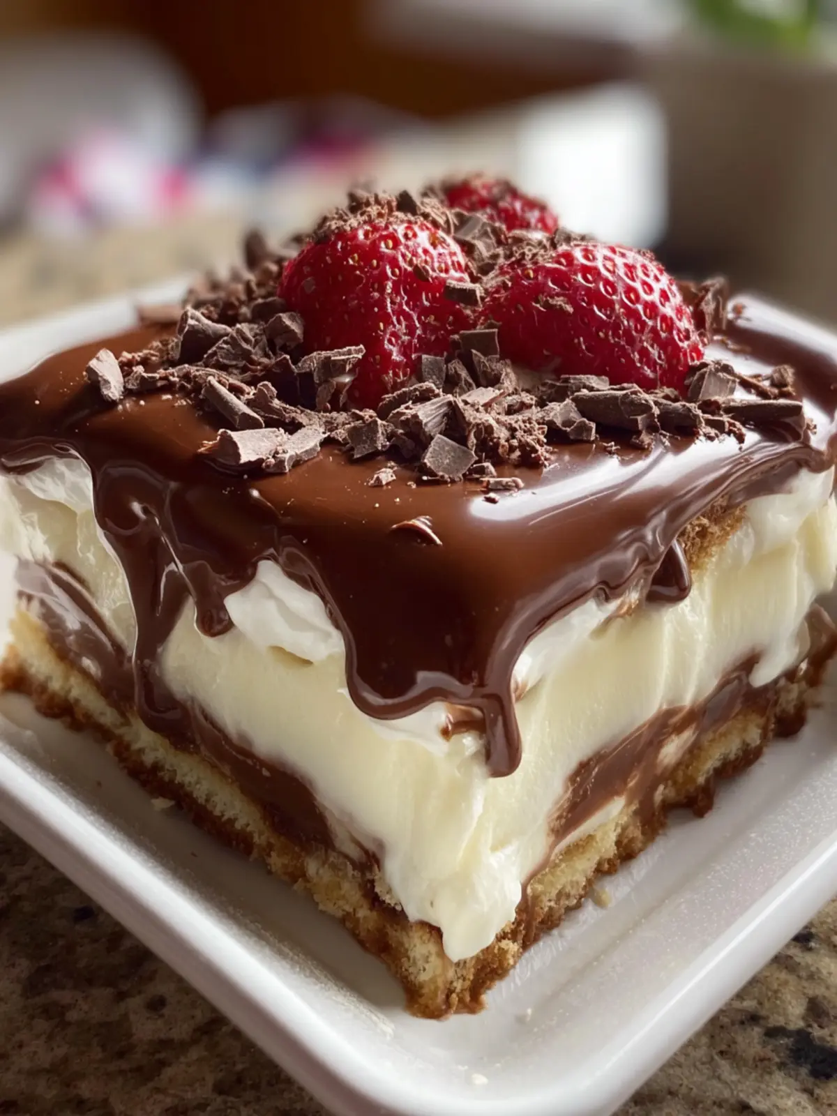 Layered Chocolate Cream Dessert First Image