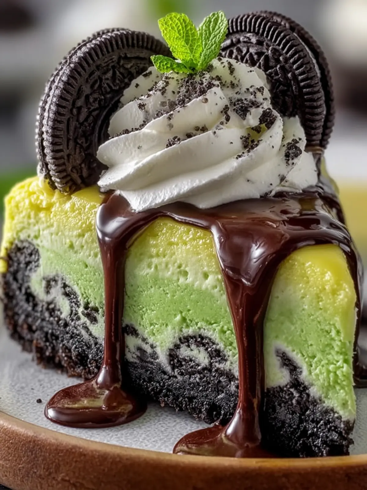 Mint Chocolate Oreo Cheesecake First Image