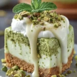 Creamy Pistachio Mint Cheesecake First Image