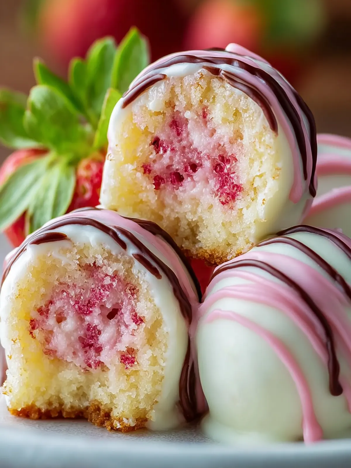 Strawberry Cream Cake Balls First Image
