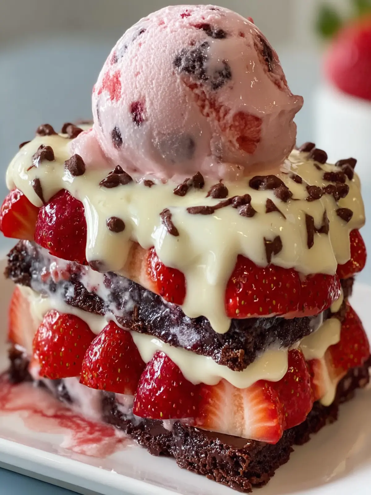Strawberry Ice Cream Brownie Delight First Image