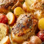 Sheet Pan Baked Chicken and Potatoes Recipe First Image