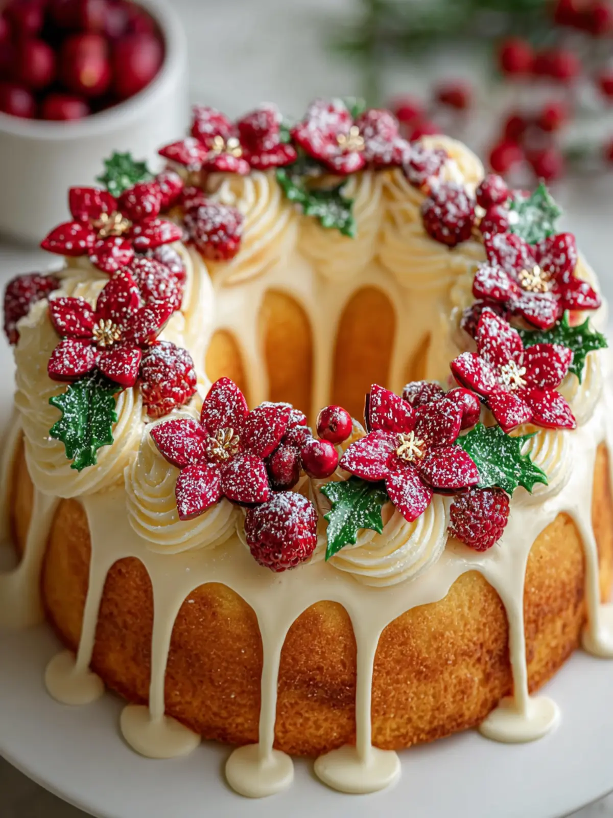 Festive Holiday Wreath Cake First Image
