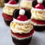 Mini Oreo Santa Hat Cupcakes First Image