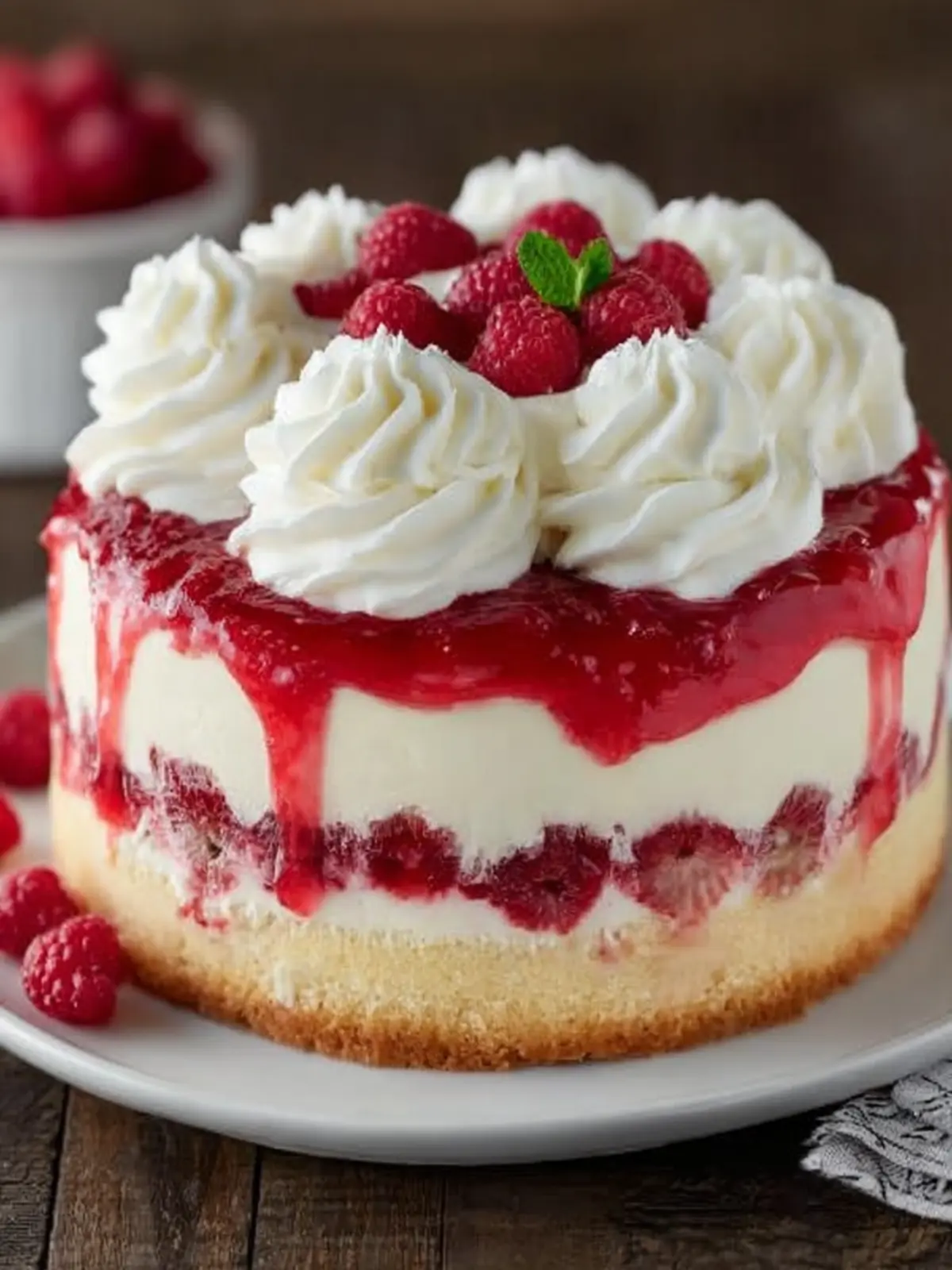 Luscious Raspberry Cream Cake First Image