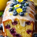 Lemon Blueberry Pound Cake Loaf with Lemon Glaze First Image