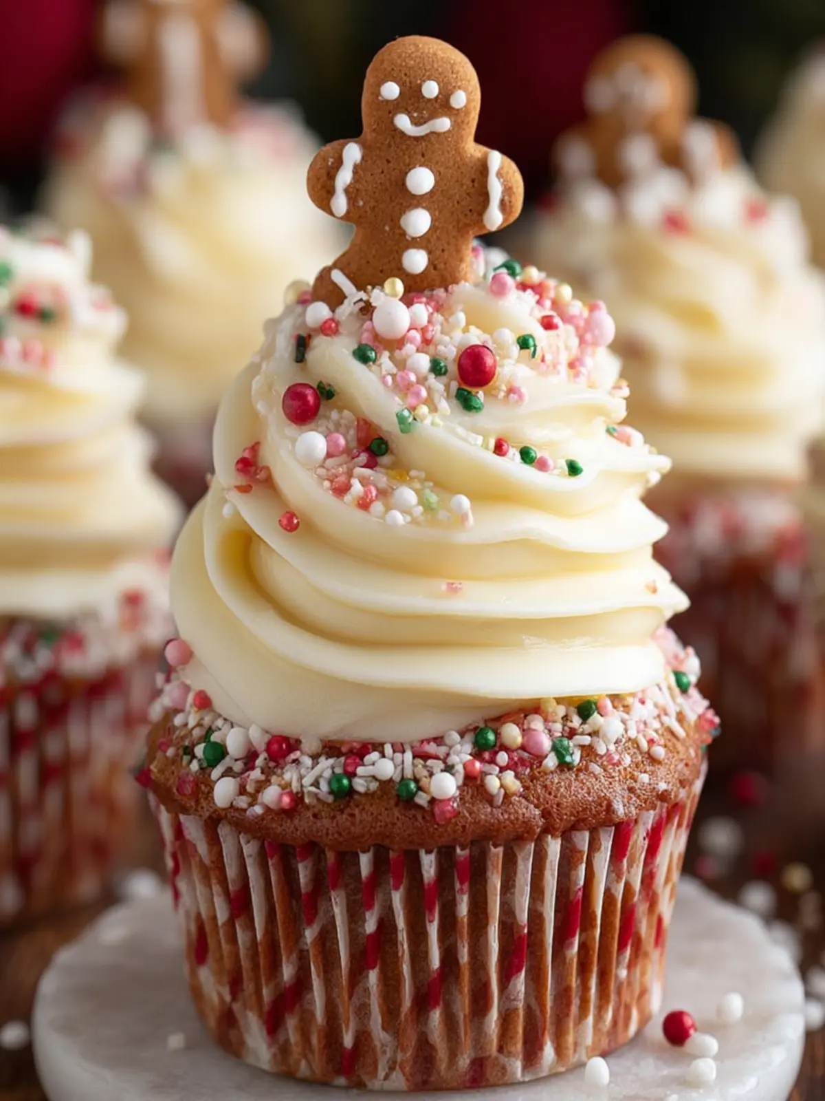 Gingerbread Cupcakes with Festive Frosting First Image