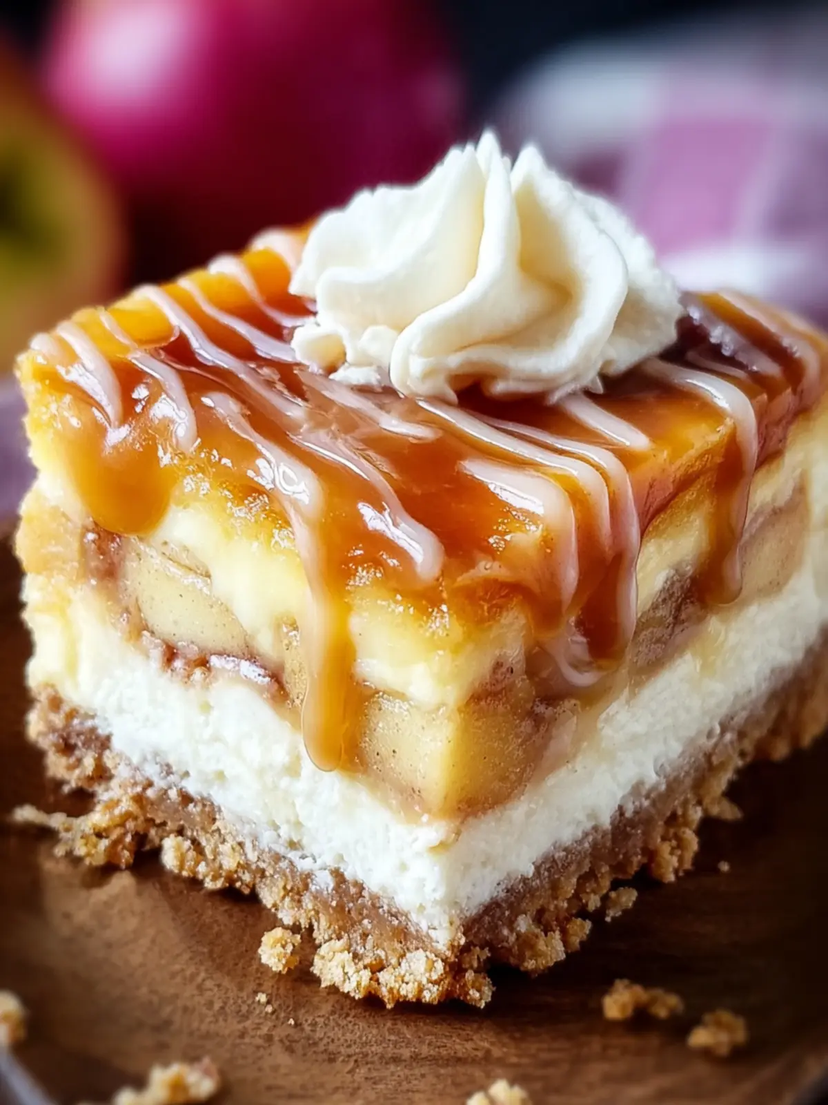 Creamy Caramel Apple Cheesecake Bars First Image