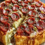 Deep Dish Pepperoni Pizza Pie First Image