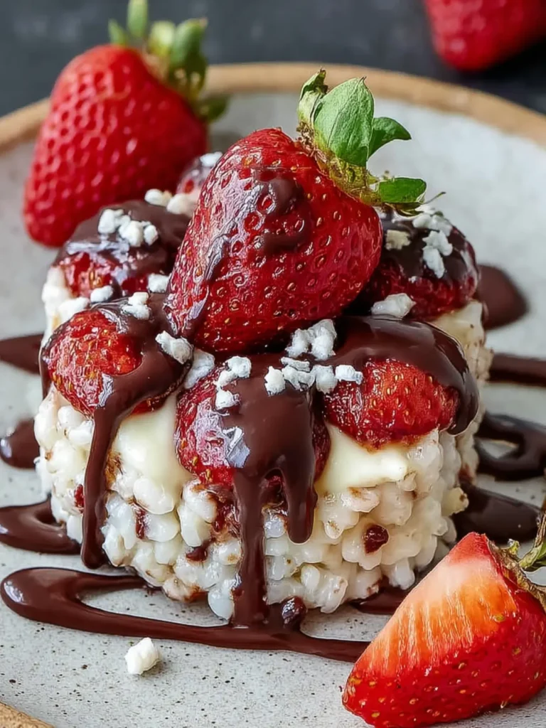 Irresistible Dark Chocolate Strawberry Rice Cake Bites First Image