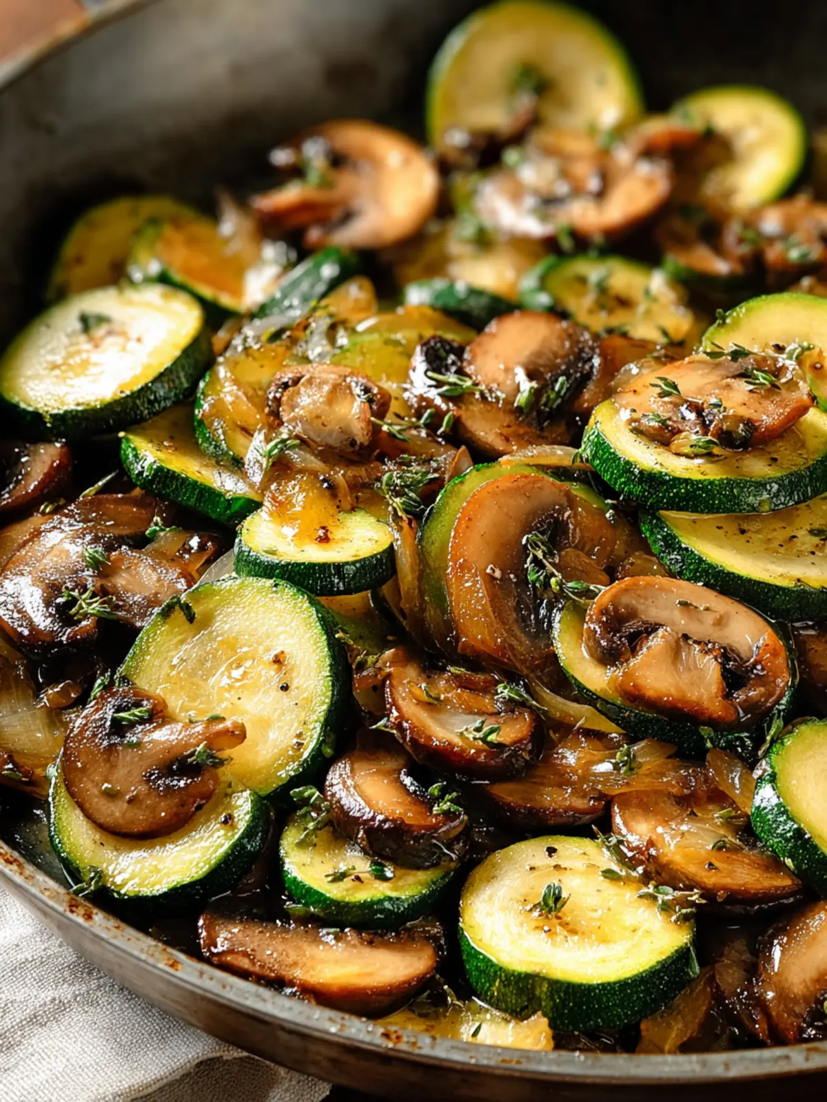 Savory Skillet Zucchini and Mushrooms First Image