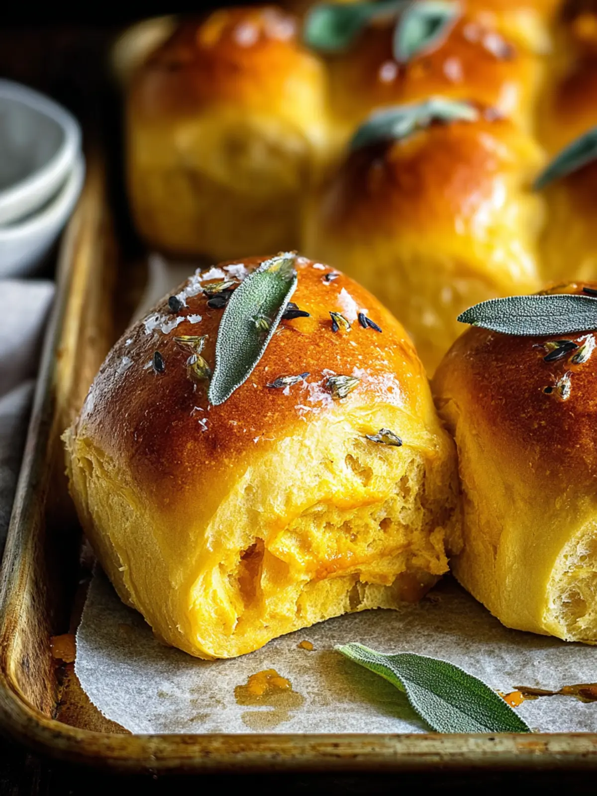 Irresistible Pumpkin Sage Dinner Rolls for Cozy Nights First Image
