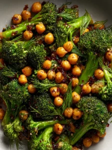 GARLIC BROCCOLI STIR FRY WITH CHICKPEAS First Image