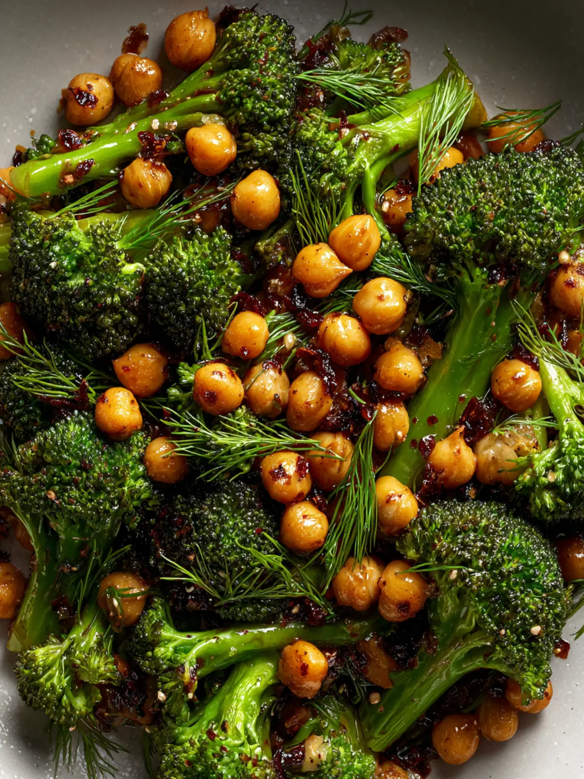 GARLIC BROCCOLI STIR FRY WITH CHICKPEAS First Image