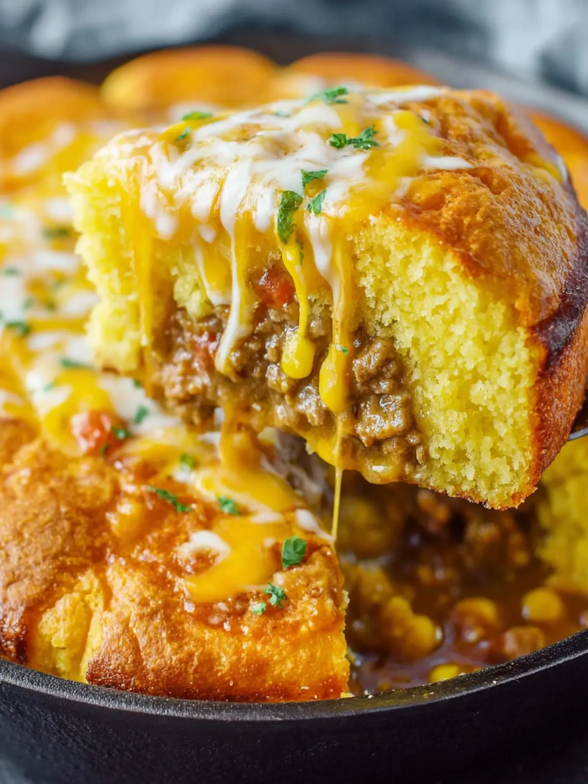 Skillet Turkey Cornbread Casserole First Image