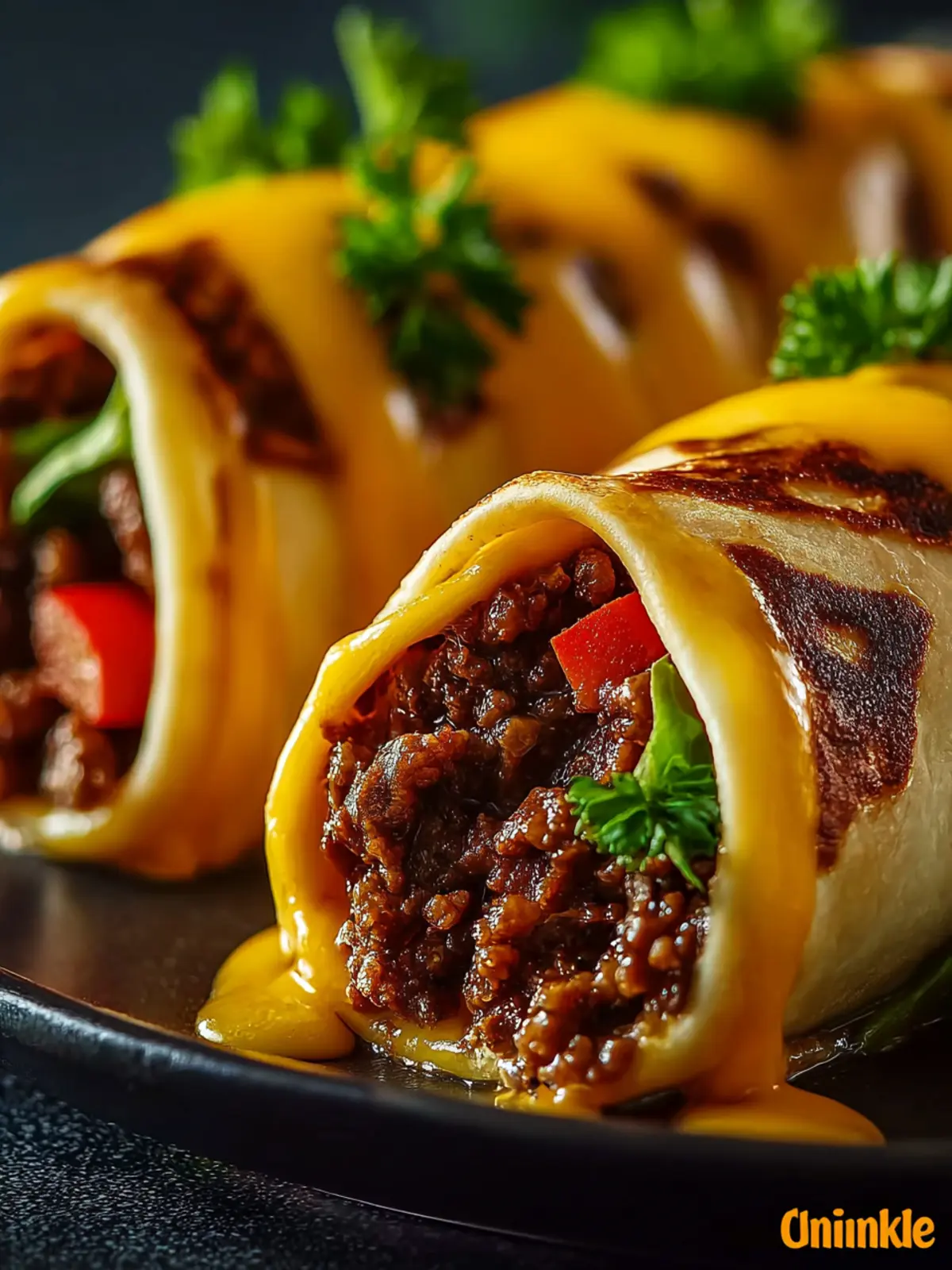 Garlic Butter Cheeseburger Rollups First Image