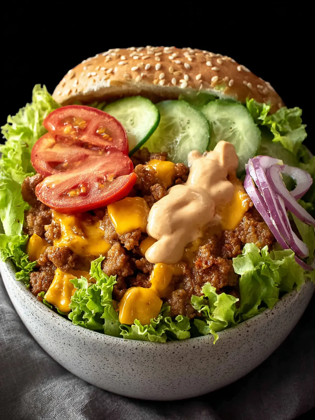 Easy Burger Bowl with Special Sauce (Big Mac Bowls) First Image