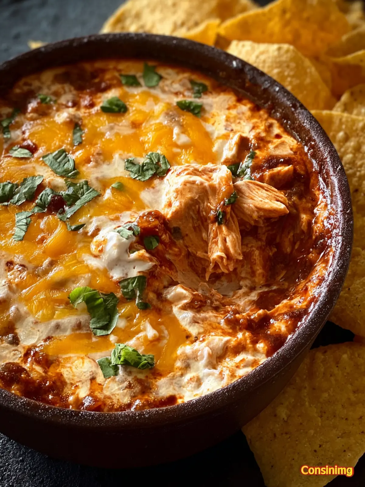 Easy Hot Cream Cheese Chili Dip First Image