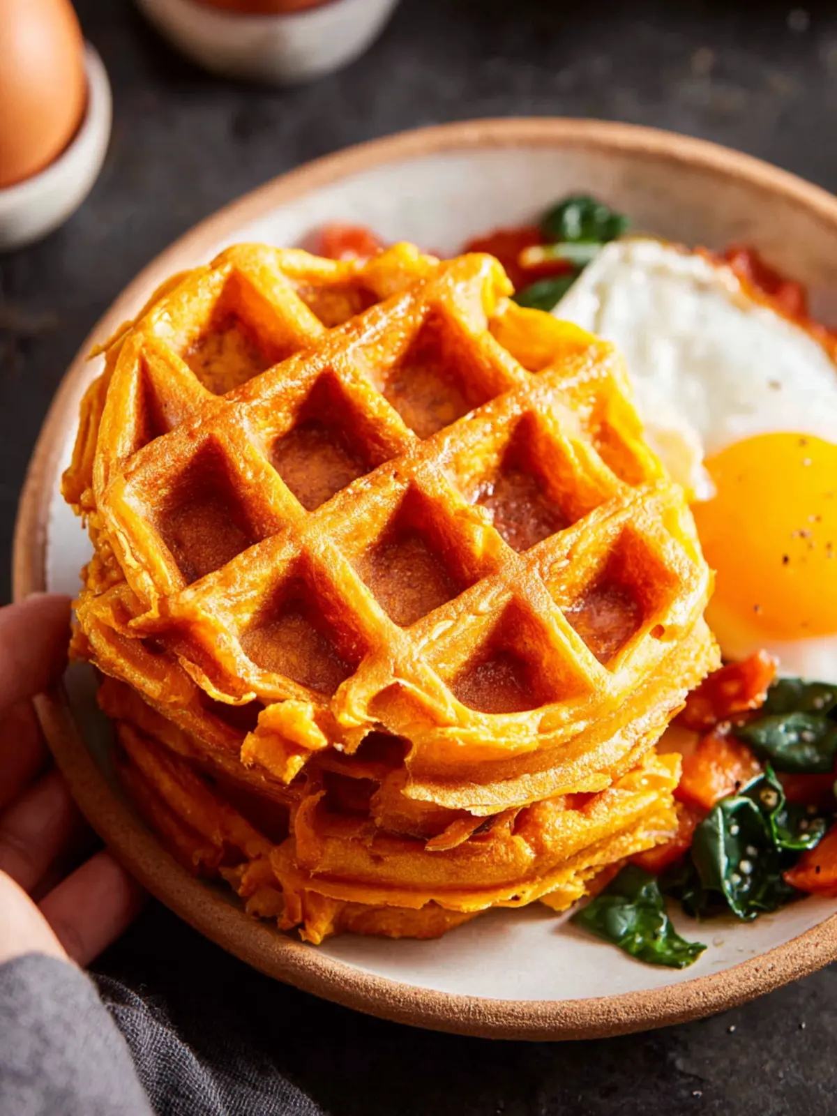 Savory Sweet Potato Waffles First Image