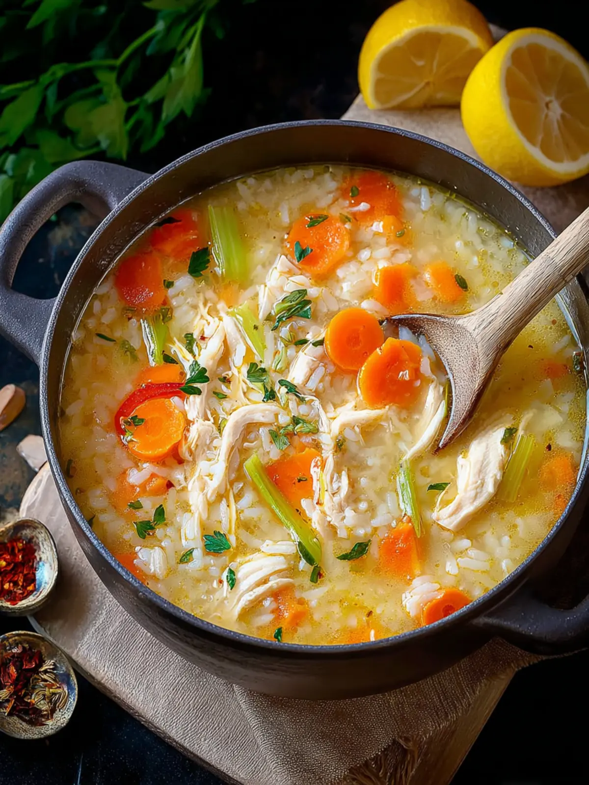 Chicken Lemon Rice Soup First Image