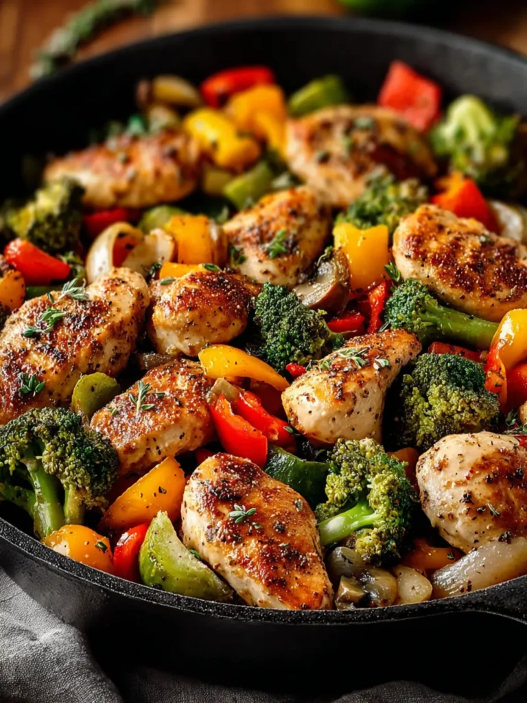 Healthy Chicken Vegetable Skillet-Quick Easy Meal First Image