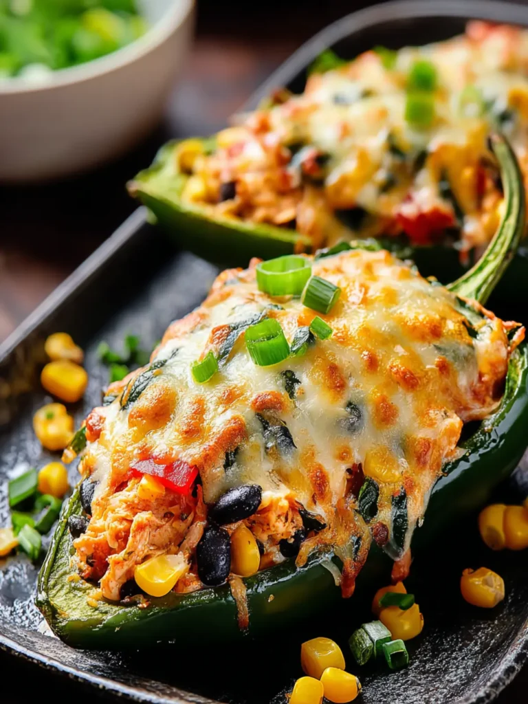 Irresistible Cheesy Chicken and Corn Stuffed Poblano Peppers First Image