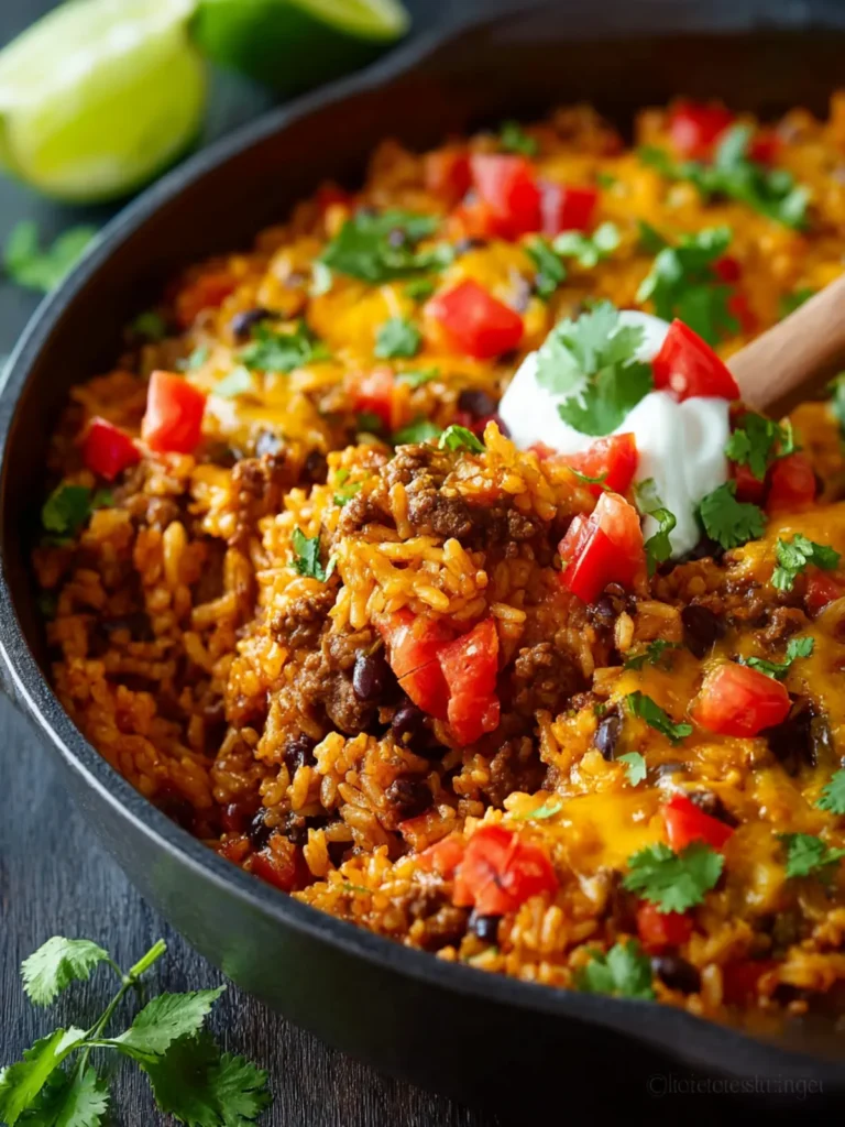 One Pot Mexican Beef and Rice Casserole First Image