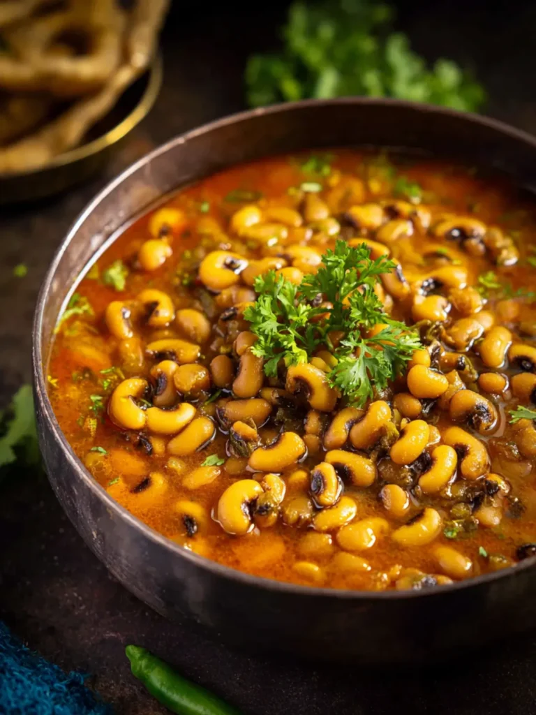Punjabi Lobia Masala Recipe (Black Eyed Peas Curry) First Image