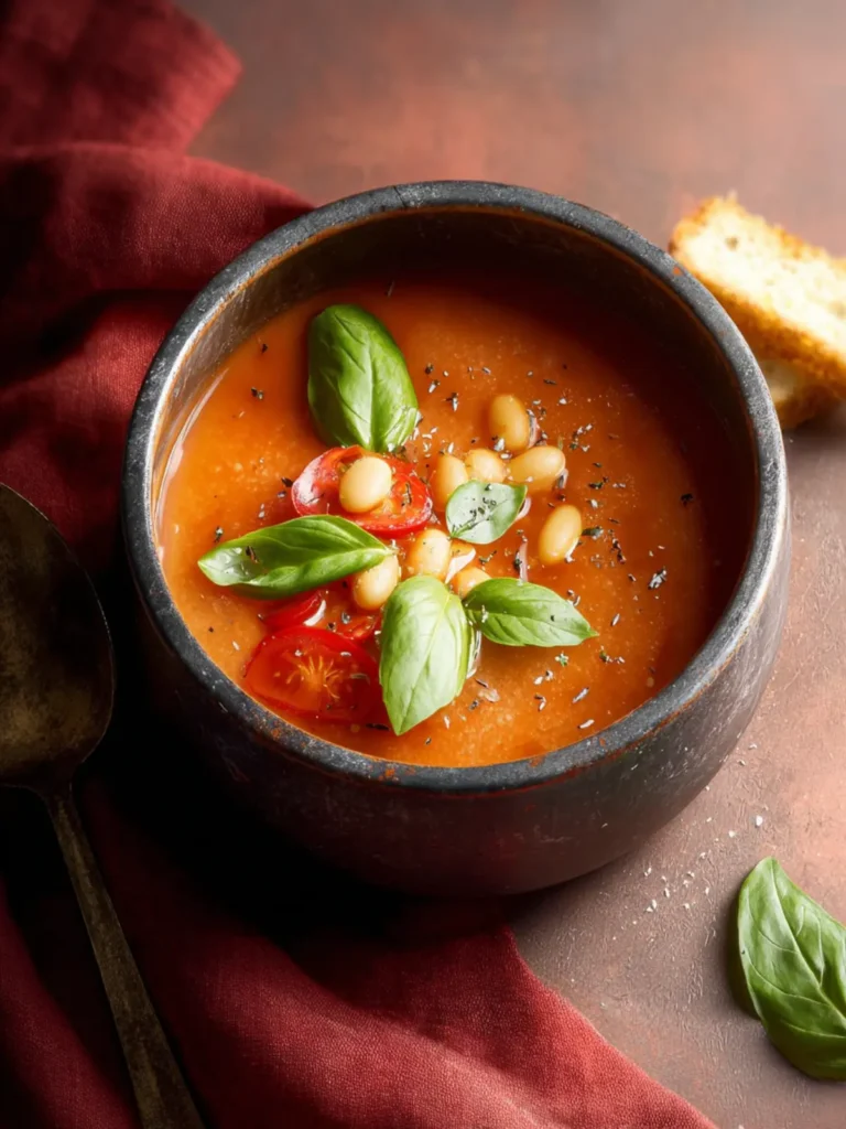 Tomato Basil White Bean Soup First Image