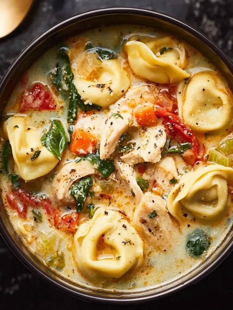 Tuscan Chicken Tortellini Soup First Image