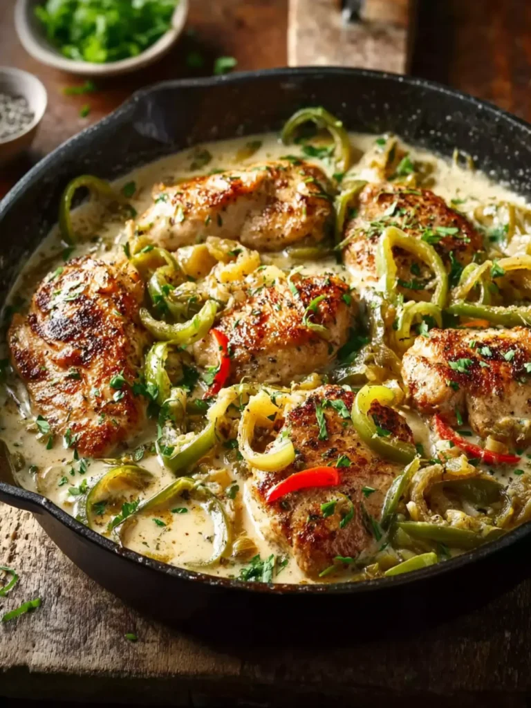 creamy pepperoncini chicken skillet First Image