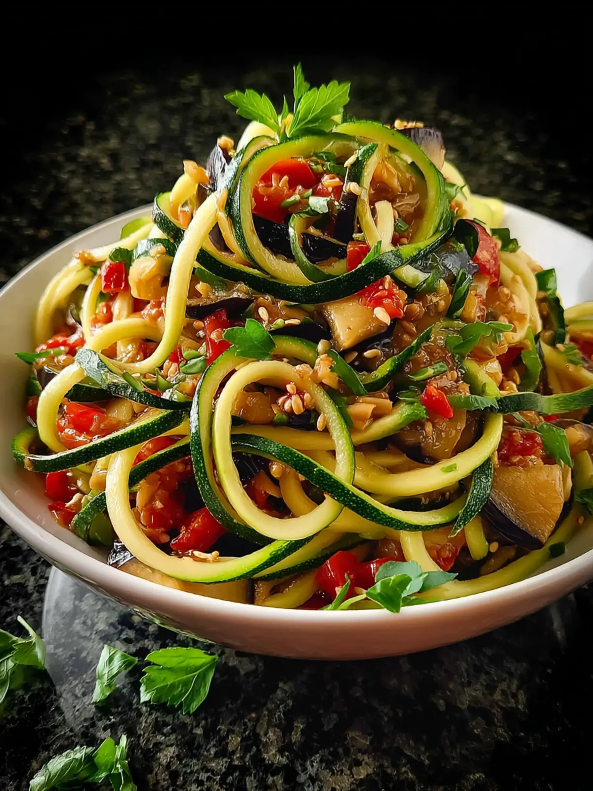 Eggplant Zucchini Noodle Salad: Fresh & Flavorful Bliss